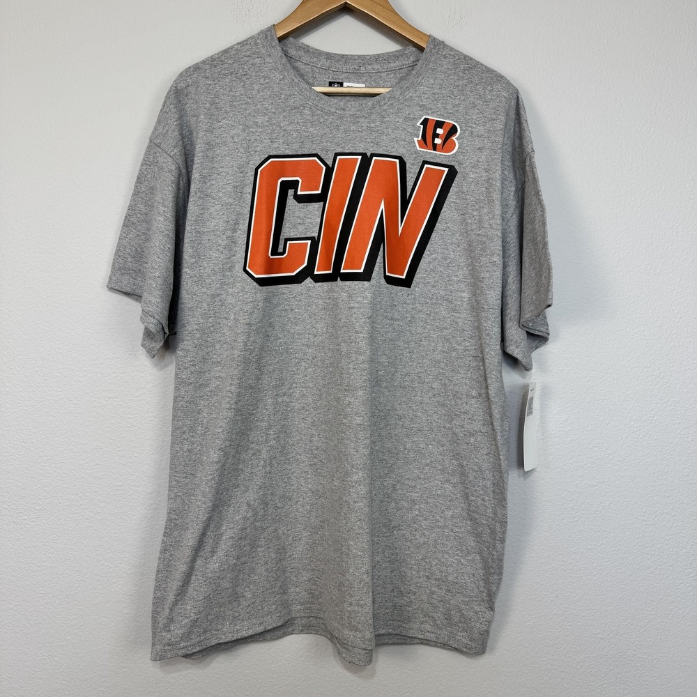 Cincinnati Bengals Shirt Mens XL Gray CIN Logo NFL Football Team Apparel‎
